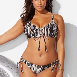 Plus Size Fashion Print Sexy Summer Women's Bikini Set