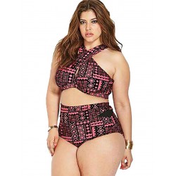 Plus Size High Waist Retro Sexy Summer Women's Bikini Set