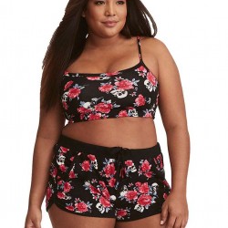 Plus Size Fashion Print Sexy Summer Women's Bikini Set