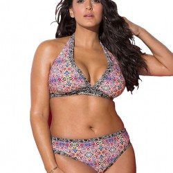 Plus Size Retro Print Sexy Summer Women's Bikini Set