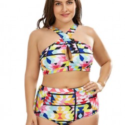 Plus Size Fashion Print Sexy Summer Women's Bikini Set