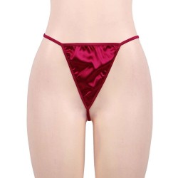 Wine Red Silk Satin Lace Sexy Women Kimono Home Pajamas