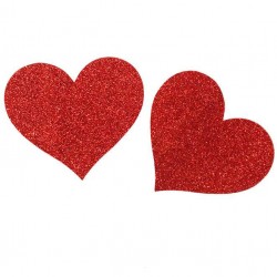 Red Glitter Heart-shaped Nipple Cover
