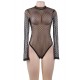 Long Sleeve Sexy Rhombus Mesh Ladies Teddy Long Sleeve Sexy Rhombus Mesh Ladies Teddy