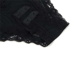Black Lace Stitching Backless Teddy Black Lace Stitching Backless Teddy