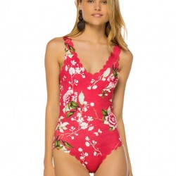 Flower Style Women One Piece Swimwear