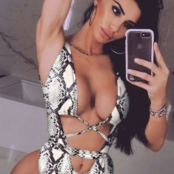 Fashion Snake Print Sexy One Piece Swimsuit