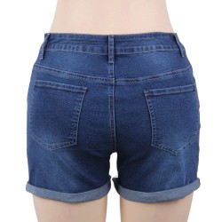 Good Quality High Waist Solid Color Push Up Jeans Shorts 