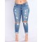 2XL-7XL Plus size  High Quality Big Hip Sexy Girls Chic Shredded Jeans