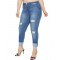 2XL-7XL Plus size  High Quality Big Hip Sexy Girls Chic Shredded Jeans