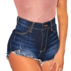 Good Quality High Waist Solid Color Push Up Jeans Shorts 