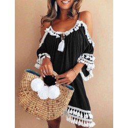 Personalized Fashionable Off Shoulder Summer Bohemian Beach Dress  Personalized Fashionable Off Shoulder Summer Bohemian Beach Dress