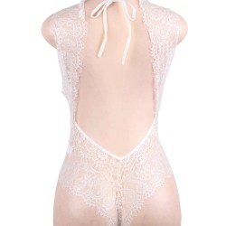 White High Quality Lace Sexy Hollow-out Conjoined Underwear 