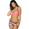 Three-piece Suit Fashion Stripe Pink Sexy Summer Women's Bikini Set
